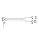 Кабель JPC P732VGB10800-1 Cable MCIO x8 74P (STRAIGHT TYPE) -TO- 2*MCIO x4 38P (STRAIGHT TYPE) , L:80cm