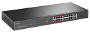 Коммутатор TP-Link TL-SL1218MP, 16-портовый 10/100Мбит PoE+ , 16 портов RJ45 10/100 Мбит/с + 2 гигабитных комбинированных SFP-слота, до 192 Ватт питан