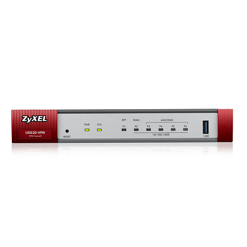 Межсетевой экран/ Беспроводной межсетевой экран Zyxel USG20W-VPN, 2xWAN GE (RJ-45 и SPF), 4xLAN/DMZ GE, 802.11a/b/g/n/ac (2,4 и 5 ГГц), USB3.0,