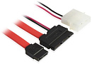 Комплект 0.5 m SATA-кабелей micro Greenconnect GC- ST307 micro SATA 16pin AM / SATAII до 3Gbps 7pin AF / Molex 4pin AM, пакет
