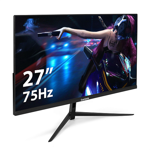 Монитор безрамочный с внутренним БП и аудио выходом 27" ExeGate SmartView EP2707TA (IPS LED Grade A+, FHD, 1920x1080@75Гц, 16:9, 250cd/m2, 1000:1, 178