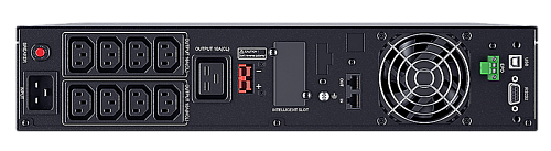 Сайбер Электро ЭКСПЕРТ-3000Р Онлайн, Стойка/Напольный 3000ВА/2700Вт. USB/RS-232/SNMP Slot/EPO (8 IEC С13);(1) C19 (12В /9Ач. х 6) 2U