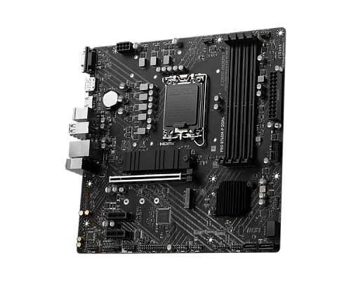 Материнская плата MSI PRO B760M-P DDR4 s1700, Intel B760, 4xDDR4, PCI-Ex16, 4SATA3, 7.1-ch, GLAN, 3 USB 3.2, 1 USB Type-C, VGA, HDMI, DP, mATX, RTL