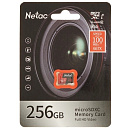 Micro SecureDigital 256GB Netac P500 Extreme Pro MicroSDXC V30/A1/C10 up to 100MB/s, retail pack card only [NT02P500PRO-256G-S]
