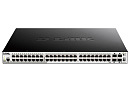 Коммутатор D-Link PROJ Настраиваемый L2+ стекируемый PoE-коммутатор, 48x1000Base-T PoE, 4x10GBase-X SFP+, PoE-бюджет 370 Вт (740 Вт с DPS-700), CLI, к