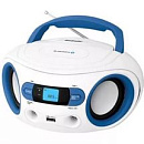 Аудиомагнитола BBK BS15BT белый/голубой 4Вт/MP3/FM(dig)/USB/BT