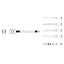 Кабель Miradeed MD-6715030, HDmSAS SFF8643 -to- 4*SATA + SideBand, 12G, 85 Ohm, 100cm
