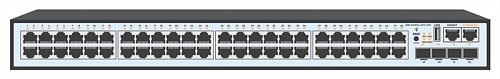 коммутатор SNR Управляемый PoE коммутатор уровня 2, 48 портов 10/100/1000Base-T с поддержкой PoE, 4 порта 1/10G SFP+, PoE 740 Ватт