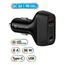 Defender Автомобильное ЗУ UCA-90 36W, USB QC3.0, Type-C/PD3.0 (83836)
