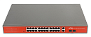 Коммутатор Wi-Tek Неуправляемый 24 PoE порта 100Base-TX + 2 Combo 1000Base-T/SFPPoE IEEE 802.3at/af до 30Вт на портрежим передачи PoE на 250мрежим VL