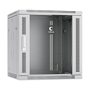 Шкаф Cabeus SH-05F-12U60/60-R Шкаф телекоммуникационный настенный разобранный 19" 12U 600x600x635mm (ШхГхВ) дверь стекло, цвет серый (RAL 7035)