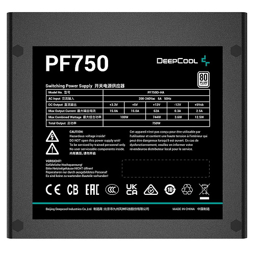 Блок питания ПК Deepcool PF750