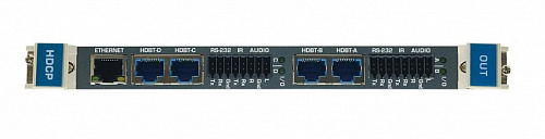 Плата Kramer Electronics [DTAxr-OUT4-F32 (HDBTA-OUT4-F32)/STANDALONE] c 4 выходами HDBaseT (витая пара) и выходами аналогового стерео аудио на 3,5-мм