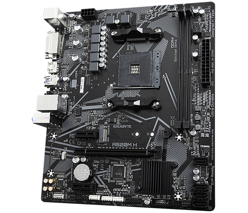 Материнская плата/ MB GIGABYTE AMD A520 sAM4, 2xDDR4(64GB), DVI-D/HDMI 2.1, 1xPCIe 3.0x16, 2xPCIe 3.0, 1xLAN, 4xSATA 6Gb/s, 1xM.2, 4xUSB 3.2, 2xUSB