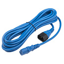 Сетевой кабель Hyperline PWC-IEC13-IEC14-5.0-BL питания монитор-компьютер IEC 320 C13 - IEC 320 C14 (3x1.0), 10A, прямая вилка, 5м, цвет синий (ПВС-А
