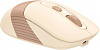 Мышь A4Tech Fstyler FG10CS Air бежевый/коричневый оптическая (2000dpi) silent беспроводная USB для ноутбука (4but)