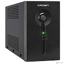 CROWN ИБП CMU-SP650EURO { 650VA\390W, корпус металл, 1x12V/7AH, розетки 3*EURO, AVR 140-290V, съёмный кабель питания 1.8 м, порт RJ11/45, порт USB, LE