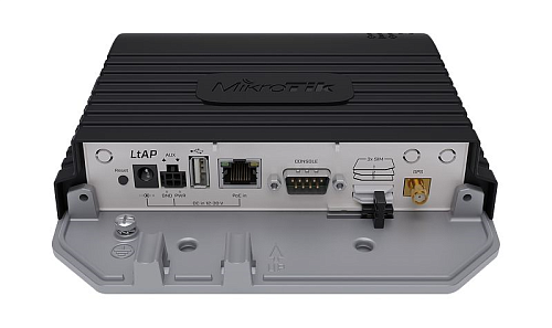 MikroTik LtAP LTE kit with dual core 880MHz CPU, 128MB RAM, 1 x Gigabit LAN, built-in High Power 2.4Ghz 802.11b/g/n Dual Chain wireless with integrate