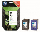 Картридж струйный HP 21+22 SD367AE многоцветный/черный x2упак. для HP DJ 3900/D1400/D1500