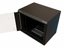 Шкаф коммутационный WRline (WR-TW-1566-GP-RAL9004) настенный 15U 600x600мм пер.дв.стекл 2 бок.пан. направл.под винты 60кг черный 520мм 775мм IP20 стал
