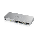Коммутатор Коммутатор PoE+ Zyxel GS1008HP, 8xGE PoE+, настольный, металлический, бесшумный, бюджет PoE 60 Вт