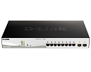 Коммутатор D-Link Управляемый L2 PoE-коммутатор, 8x1000Base-T PoE, 2x1000Base-X SFP, PoE-бюджет 130 Вт, защита от статического электричества до 6 кВ,