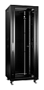 Шкаф монтажный 19" напольный 32U 600x1000x1610mm передняя стеклянная дверь Cabeus SH-05C-32U60/100-BK Шкаф монтажный телекоммуникационный 19" напольны