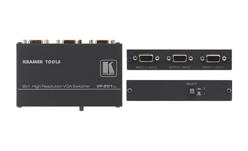 Коммутатор Kramer Electronics VP-201xl 2x1 сигналов VGA высокого разрешения, 1300 МГц