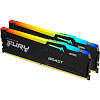 Память оперативная/ Kingston 16GB 6000MT/s DDR5 CL40 DIMM (Kit of 2) FURY Beast RGB