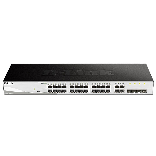 Коммутатор D-Link SMB D-Link DGS-1210-28/FL1A Управляемый L2 с 24 портами 10/100/1000Base-T и 4 комбо-портами 100/1000Base-T/SFP