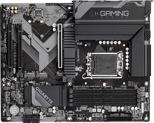 Материнская плата GIGABYTE B760 GAMING X, LGA1700, B760, 4*DDR5, 4*SATA, 3*M.2, 3*USB 3.2, 5*USB 2.0, 3*PCIx16, HDMI+DP, ATX