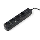 PowerCube Удлинитель (PC-1B-3M) 3.0м, 4 розетки, 10А, без выключателя, черный графит