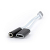 Cablexpert Переходник USB Type-C/Jack3.5 F+ Type-C F, черный, блистер (CCA-UC3.5F-02)