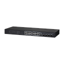 Коммутатор Dahua 16-портовый гигабитный управляемый с PoE уровень L2, Порты: 16 RJ45 10/100/1000Мбит/с (PoE/PoE+/Hi-PoE) 4 SFP 100/1000Мбит/с (uplink);