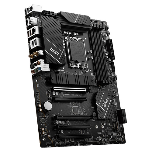 Материнская плата MSI PRO B760-P WIFI DDR4 B760, LGA1700, 4*DDR4, 5*PCIEx16, 2*M.2, 2*TypeC, 2*USB3.2Gen2, 2*USB3.2Gen1, 8*USB2.0, 4*SATA3.0, 2.5G, DP