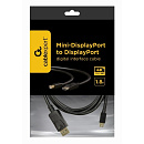 Кабель miniDP<->DP Cablexpert CCP-mDP2-6 , 20M/20M, v.1.2, 4K, 1.8м, черный, позол.разъемы, пакет