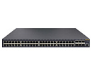 Коммутатор 3 уровня с 4 слотами 10GBase-X SFP+, 48 портами 10/100/1000Base-T(X) (разъем RJ45), с 1 блоком питания 220 В перем., 2 слотами для вентиля