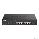 D-Link DGS-1100-10MPV2/A3A Настраиваемый L2 коммутатор с 8 портами 10/100/1000Base-T и 2 портами 1000Base-X SFP (8 портов PoE 802.3af/at, PoE-бюджет 1