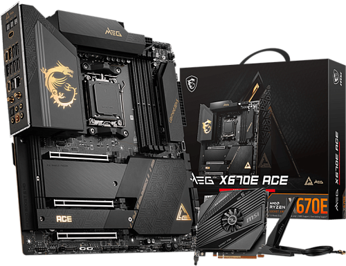 Материнская плата MSI MEG X670E ACE SocketAM5 AMD X670 4xDDR5 eATX AC`97 8ch(7.1) 10Gigabit RAID+DP