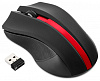 Мышь Оклик 615MW черный/красный оптическая (1200dpi) беспроводная USB для ноутбука (3but)