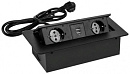 Сетевой разветвитель Premier PX/BL-HOR-2R-2USB-BLK 1.8м (2 розетки) черный (коробка)