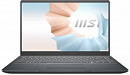 Ноутбук MSI Modern 14 B11MOU-1239RU Core i5 1155G7 8Gb SSD256Gb Intel Iris Xe graphics 14" IPS FHD (1920x1080) Windows 11 Professional dk.grey WiFi BT