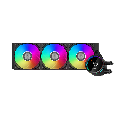 Система охлаждения/ PCCooler DA360 Pro ARGB Digital BK (300W, 360mm, LED temp., Black, ARGB/ Fans: 3x120mm, 75.8CFM, 33.7dBA, 2200RPM/ Pump height