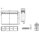 F.ETALON Аккумулятор FTE 12-125 (12 В 125 Ач,Резьба под болт М8)