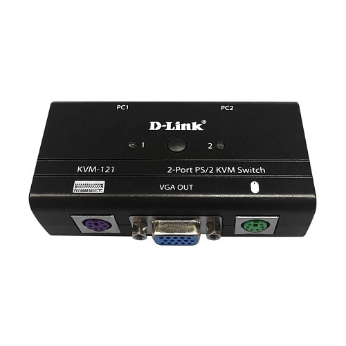 D-Link KVM-121/B1A 2-портовый KVM-переключатель с портами VGA и PS/2