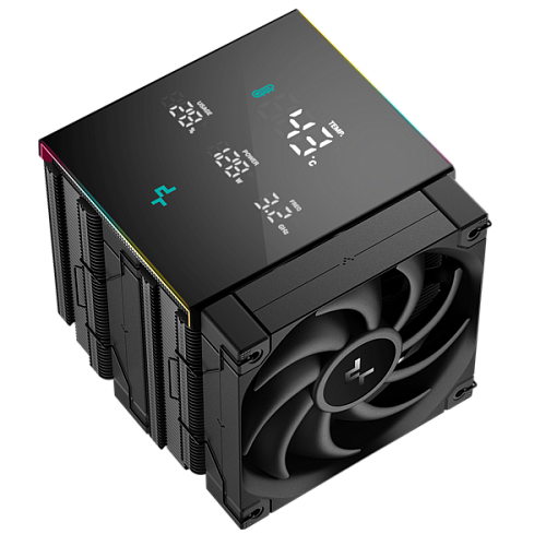 DEEPCOOL AK620 DIGITAL PRO LGA20XX/1700/1200/115X/AM5/AM4 (8шт/кор, TDP 260W, PWM, DUAL Fan 120mm, 6 тепл. трубок, ARGB, черный) RET