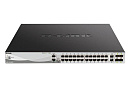 Коммутатор/ DGS-3130-30PS Managed L3 Stackable Switch 24x1000Base-T PoE, 2x10GBase-T, 4x10GBase-X SFP+, PoE Budget 370W (740W with DPS-700), Surge