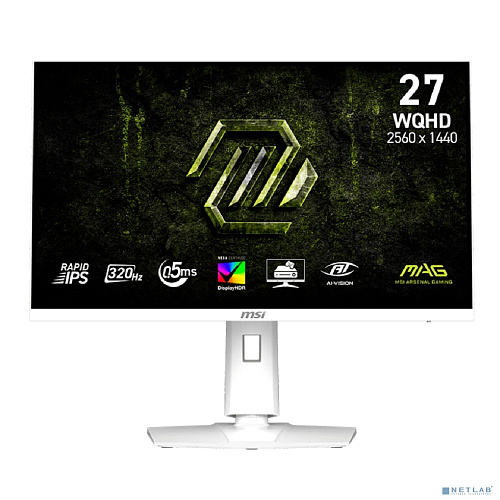 MSI MAG 27" 274QRFW X32 White {IPS 2560x1440 320hz 0.5ms 300cd 2xHDMI DisplayPort Tilt HAS Pivot Internal}