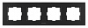 Рамка Panasonic Karre Plus WKTF08043AB-RU 4x горизонтальный монтаж металл черный (упак.:1шт)