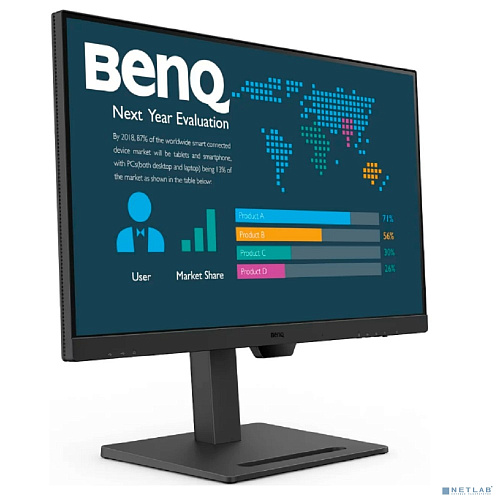 LCD BenQ 27" BL2790QT {IPS 2560x1440 60Hz 250cd 5ms 2xHDMI DisplayPort USB-C(65W) Speakers Pivot}